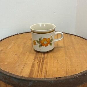 Hallkraft Mikasa Artisan Splendrous KA102 Japan Ceramic Mug Orange Floral Design